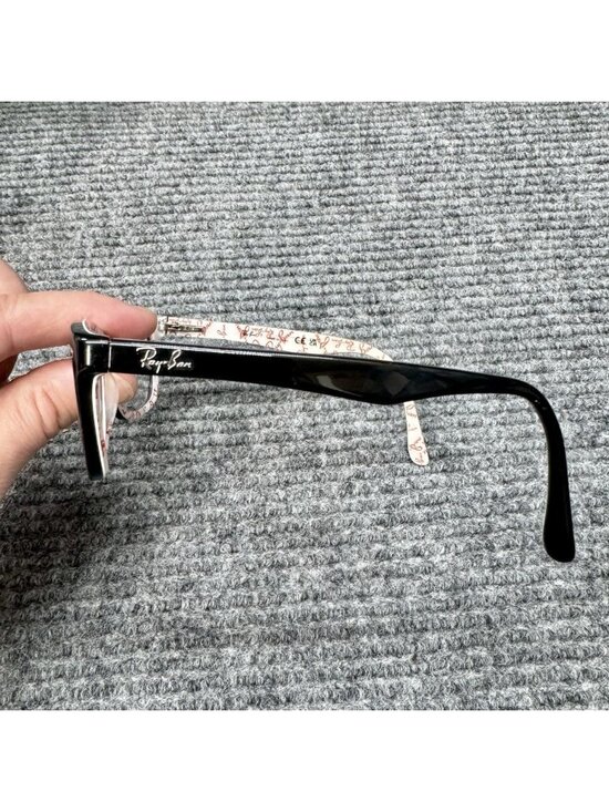 Ray-Ban RB5228 5014 Eyeglasses Black White and Red 50-17-140 Full Rim + Case main image 5